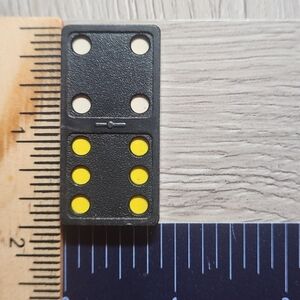 4:6 Vintage Whitman Replacement Domino Large Black Plastic Color Dots Dominoes